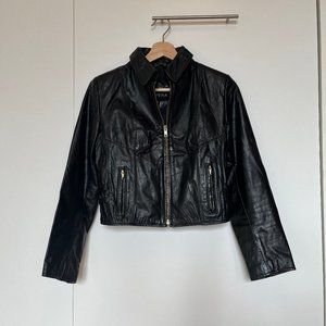 Vintage Opera Black Leather Jacket